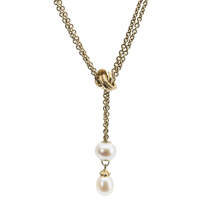 Gouden (14 kt.) collier met parel